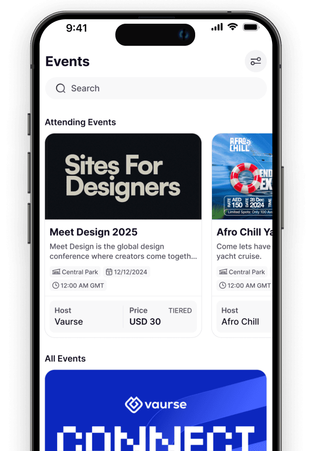 Register for events and use your Voscard as a pass